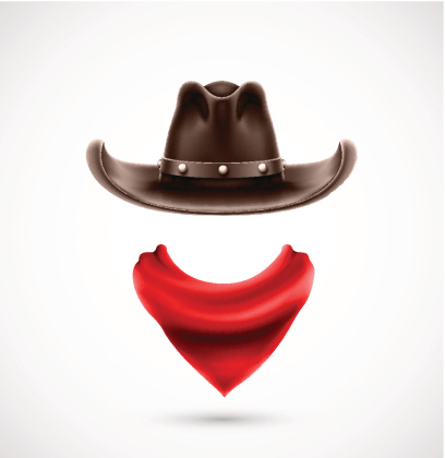 Accessories cowboy (hat and scarf). Illustration contains transparency and blending effects, eps 10
