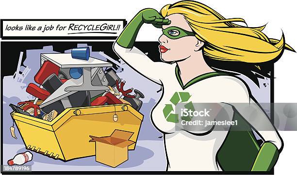 Recyclegirl Stock Vektor Art und mehr Bilder von Superheld - Superheld, Comic - Publikation, Recycling