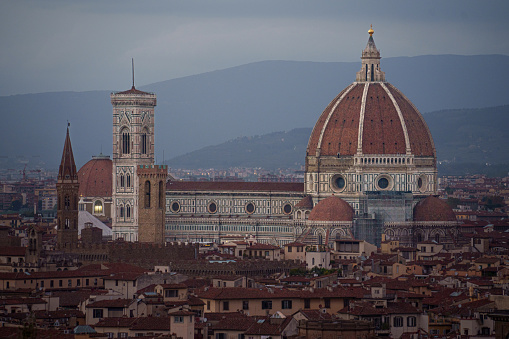 Florence cityscape and Duomo Santa Maria Del Fiore at sunset, Florence, Italy.