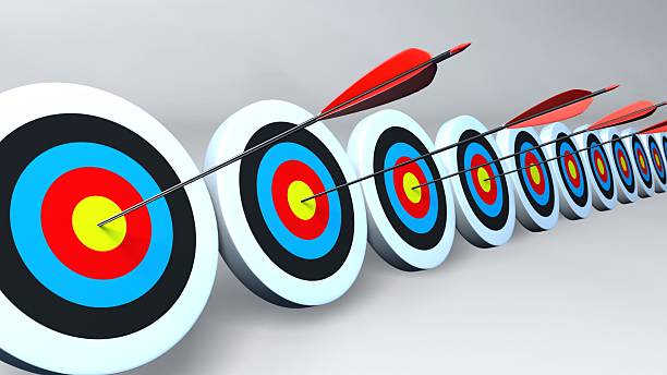 istock color targets and arrows white 184790471