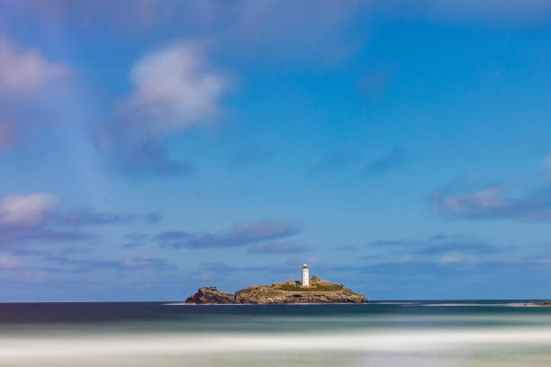 godrevy маяк - godrevy lighthouse фотографии стоковые фото и изображения