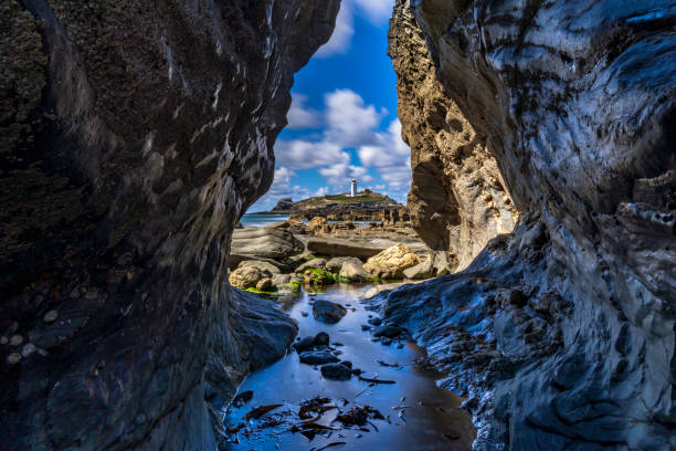 godrevy маяк - godrevy lighthouse фотографии стоковые фото и изображения