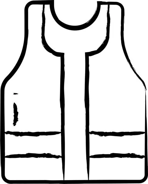 Vector illustration of Life Vest hand drawn vector illustration