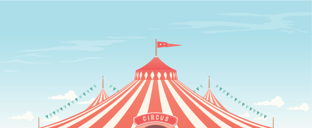 A retro style circus background with copy space. This is an editable EPS 10 vector illustration with transparencies and gradients. It is organised into easy to edit layers and also includes a high resolution JPEG.