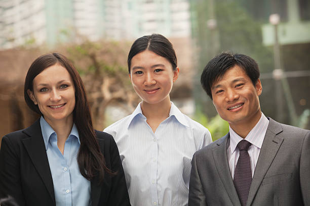 istock Portrait of three business people, multi-ethnic group 184795648