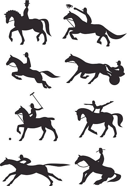 Icons Equestrian Sports vector art illustration