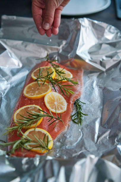 istock Salmon Fish Fillet with Lemon and Rosemary 1847976597