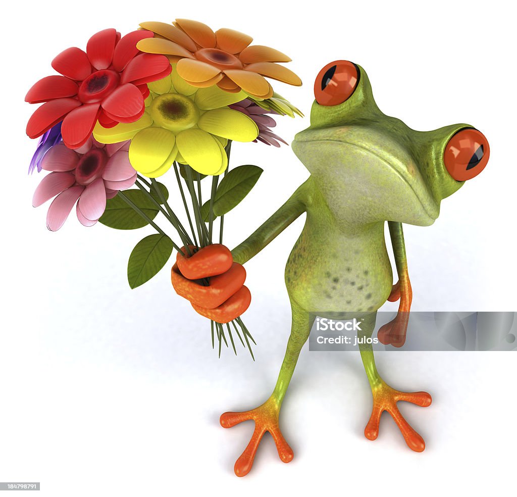 Digital 3D cartoon if tree frog offering flowers  /file_thumbview_approve.php?size=1&id=26477026 Amphibian Stock Photo