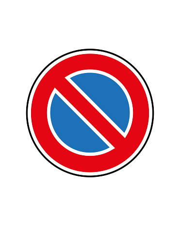 No parking traffic sign. French road sign