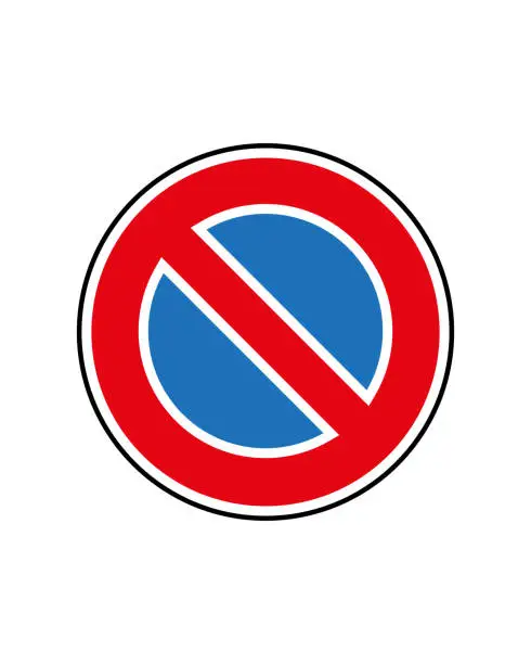 Vector illustration of No parking traffic sign