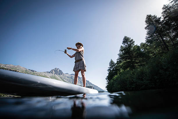 Stand up paddling Flyfishing @ lake Silvaplana