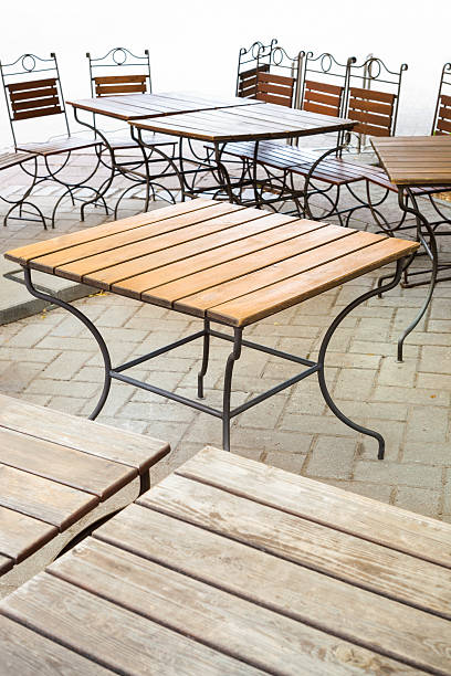 istock Cafe terrace with tables and chair 184804420