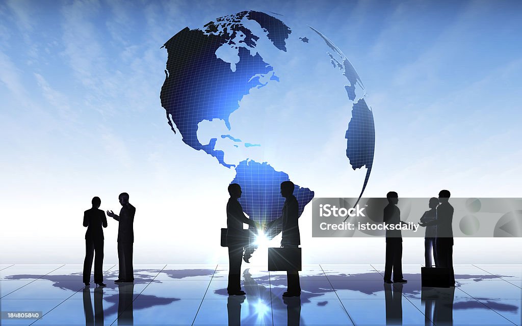 La gente de negocios siluetas de equipo Global - Foto de stock de Adulto libre de derechos