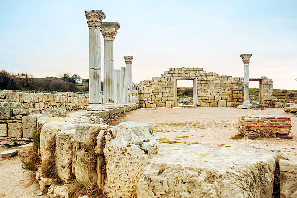 The ruins of Chersonesos stock photo
