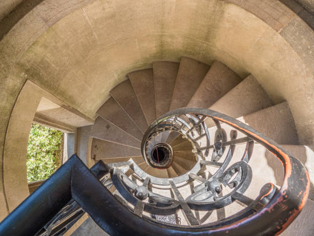 istock circular stone stairs and handrails 1848069017