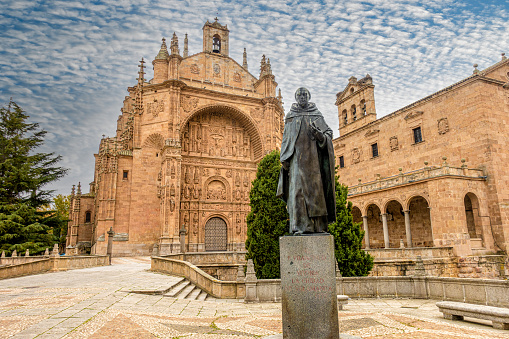 Dominican church and statue in Salamanca