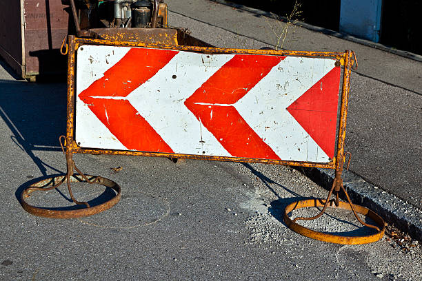 istock traffic sign to indicate a construction site at the street 184809217
