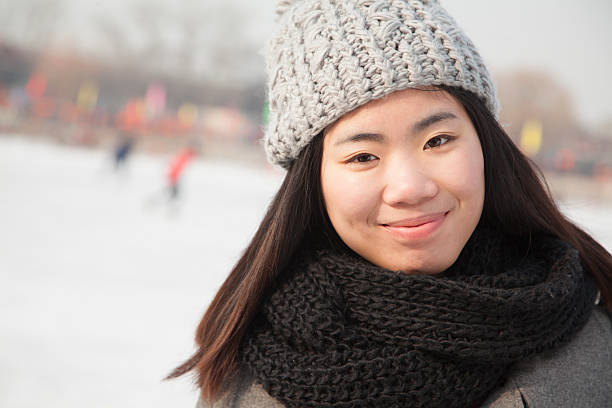 istock Young woman ice skating portrait, Beijing 184812136
