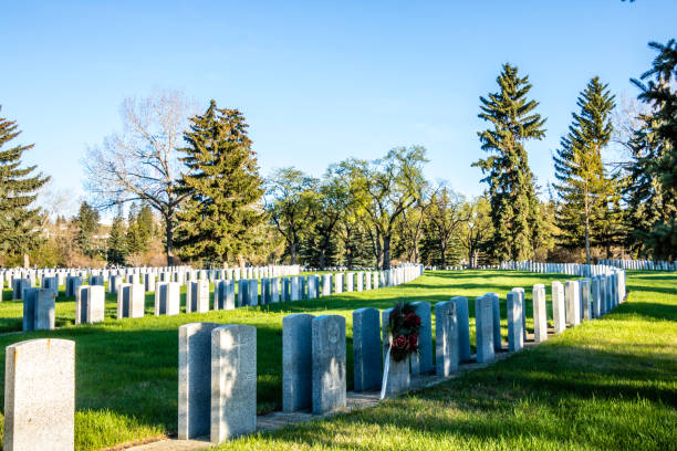 istock Military markers at Burnsland Cemetary. Calgary, Alberta, Canada 1848136899