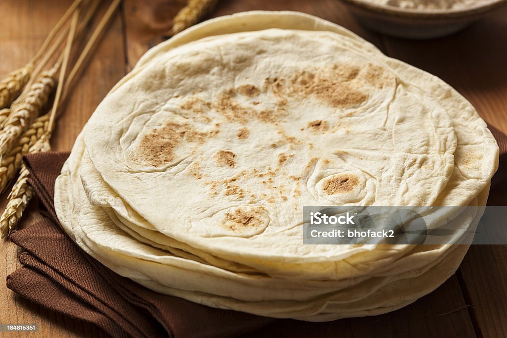 Stack of Homemade Flour Tortillas Stack of Homemade Whole Wheat Flour Tortillas Homemade Stock Photo