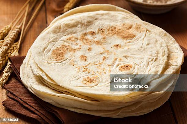Stack Of Homemade Flour Tortillas Stock Photo - Download Image Now - Homemade, Tortilla - Flatbread, Fajita