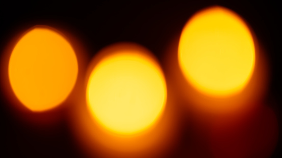 Bokeh with Golden Lights, Abstract Background with Circles