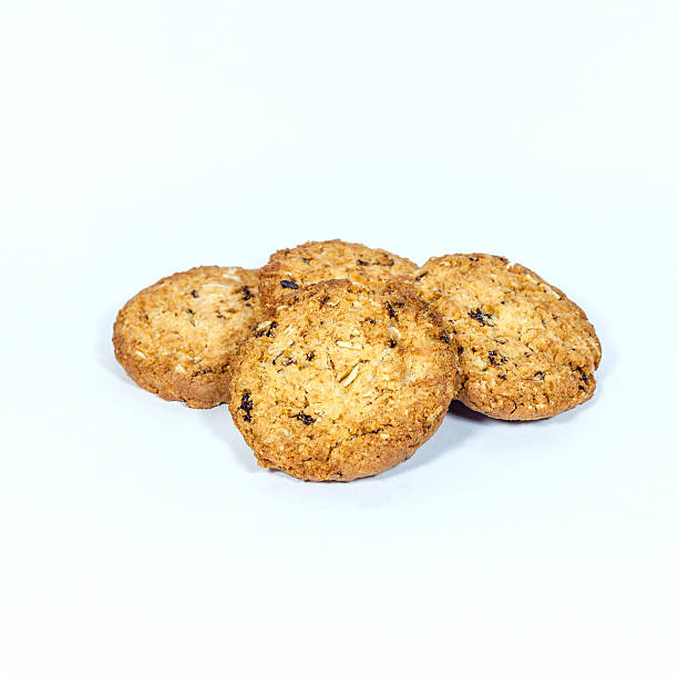 istock Stack of oatmeal cookies on white background 184823556