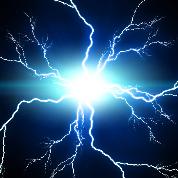 istock Digital backgroundElectric flash of lightning on a blue backgrou 184825061