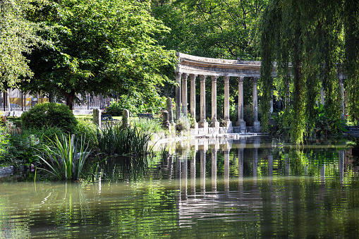 Lily pond in a formal garden on Vancouver Island, British Columbia