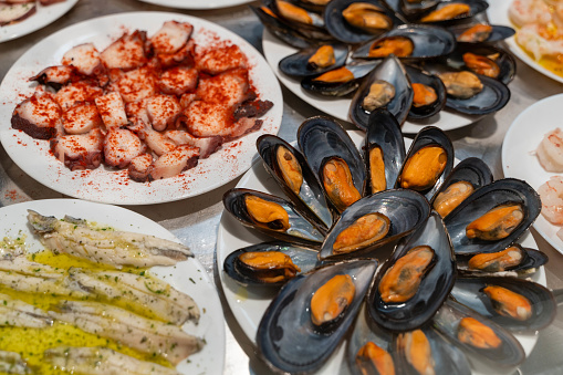 The range of different types of seafood