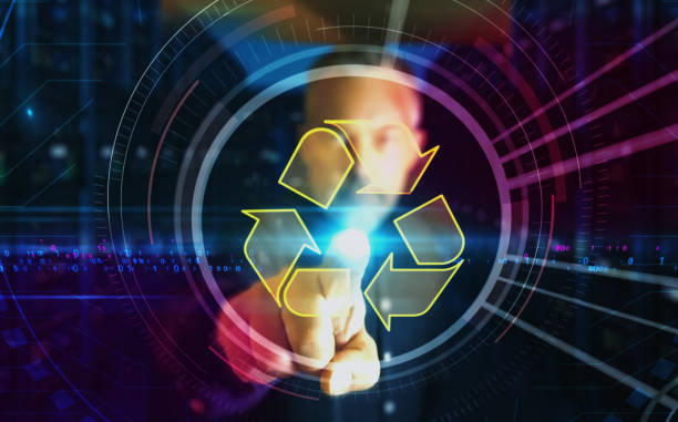 istock Recycling symbol digital concept 3d illustration 1848289154