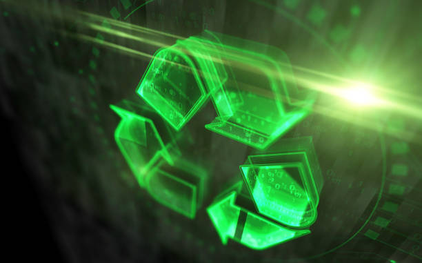 istock Recycling symbol digital concept 3d illustration 1848290181