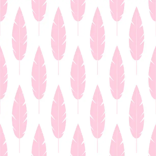 Vector illustration of Pink bird feathers seamless pattern