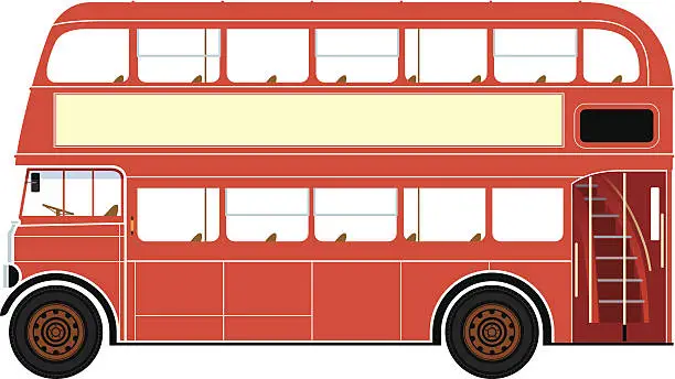 Vector illustration of A red double decker bus commonly found in London