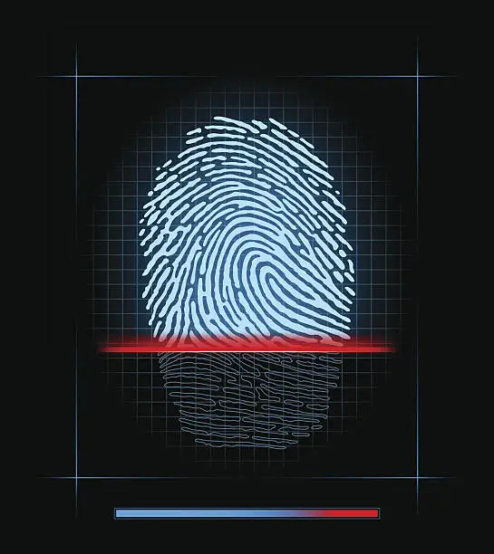 Vector illustration of Fingerprint scanner