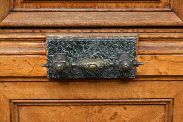 istock Wooden door with handle in Paris 1848310379