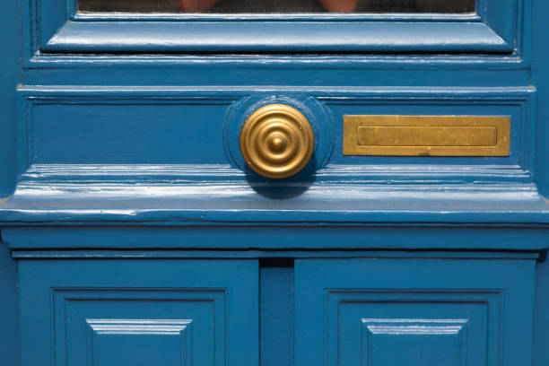 istock Wooden door with handle in Paris 1848312959
