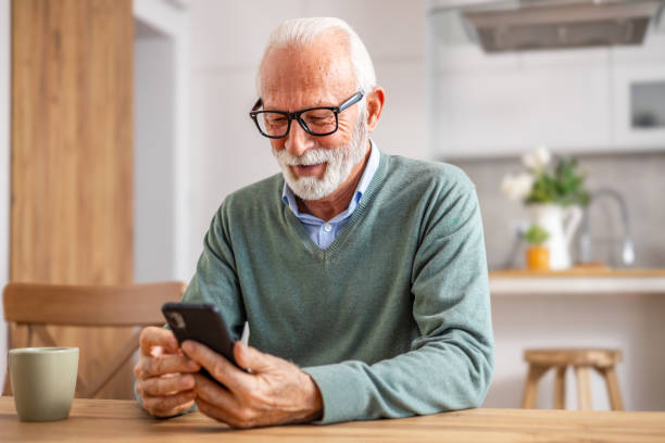 istock Senior man, pensioner, drinking morning coffee 1848316572