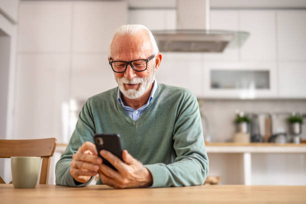 istock Senior man, pensioner, drinking morning coffee 1848316573