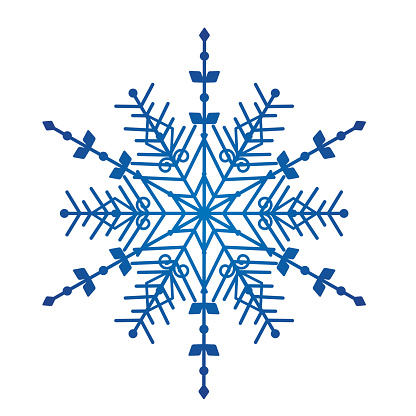 Blue Snowflake Isolated On A Transparent Background
