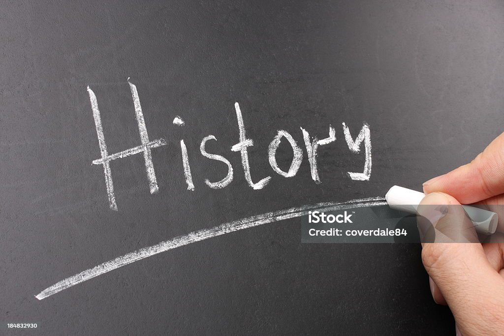 Geschichte-Text auf Tafel mit Kreide - Lizenzfrei Geschichtlich Stock-Foto