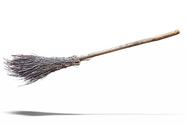 Flying Broom Flying broom made of twigs. carpet sweeper stock pictures, royalty-free photos & images