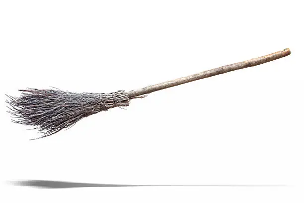 Flying broom made of twigs.