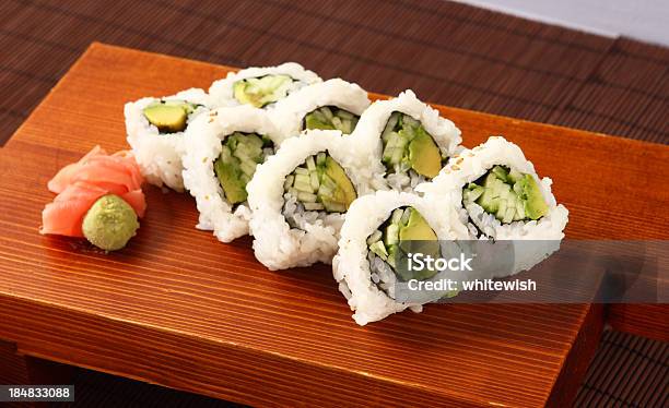 Vegetable Roll Stock Photo - Download Image Now - Sushi, Avocado, California Roll