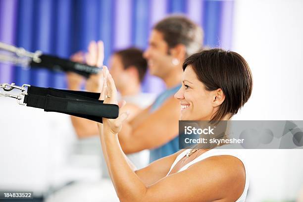 Foto de Pilates e mais fotos de stock de Academia de ginástica - Academia de ginástica, Adulto, Aeróbica