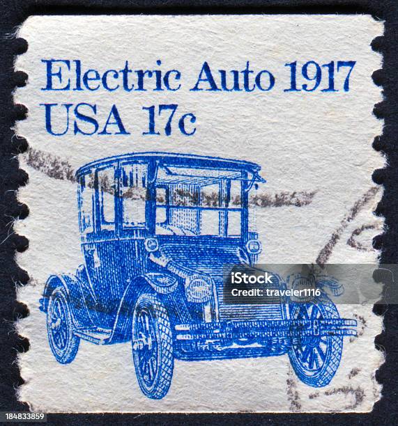 Elektrisches Auto Stamp Stockfoto und mehr Bilder von Elektroauto - Elektroauto, Alt, Auto