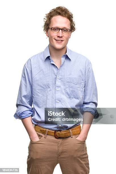 Young Man Portrait Stock Photo - Download Image Now - Button Down Shirt, Light Blue, Men