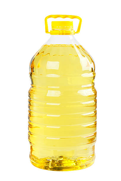 istock Plastic bottle of oil with yellow lid and handle 184835158
