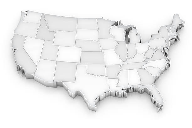 istock 3-dimensional grayscale map of the United States 184835270