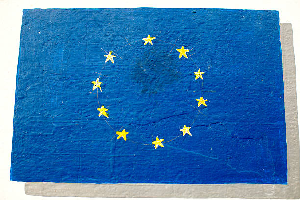 istock Textured flag on the wall - European Union 184835660